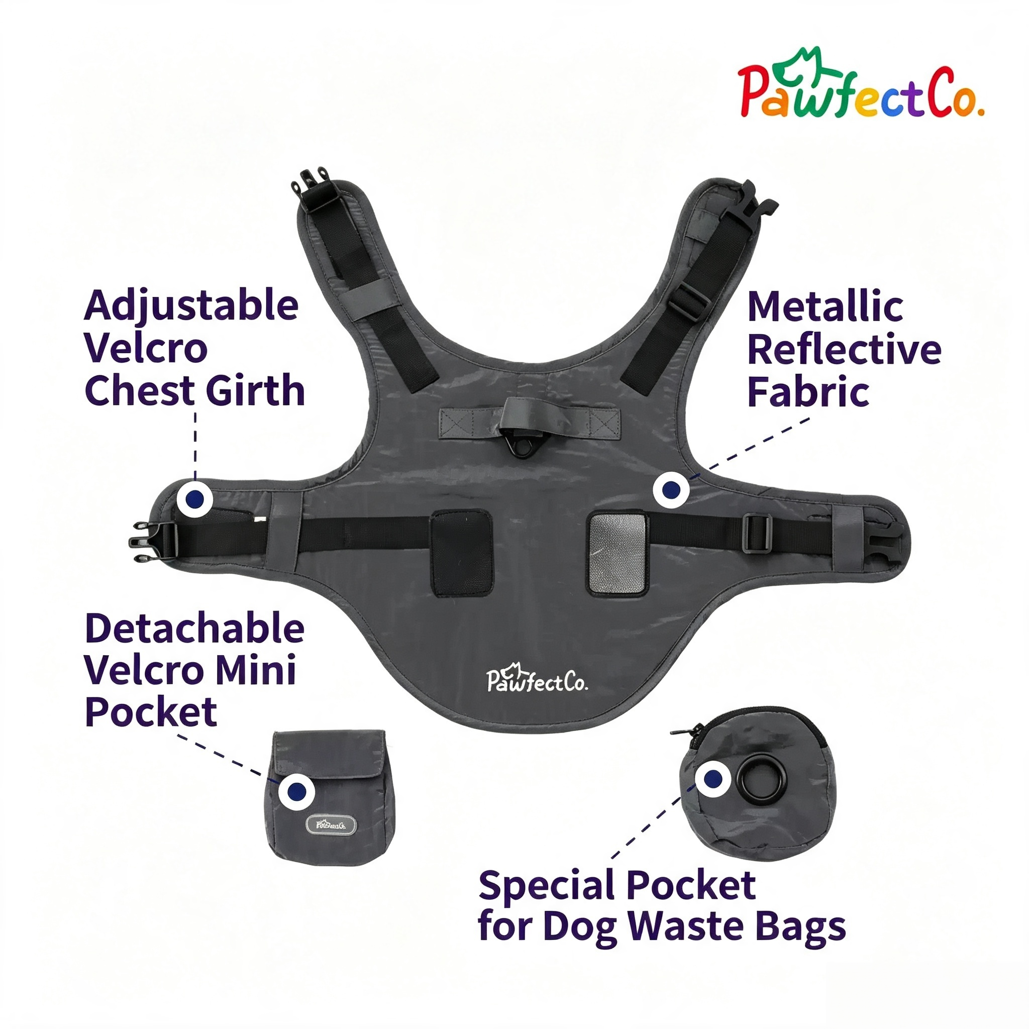 Metallic Reflective Dog Vest