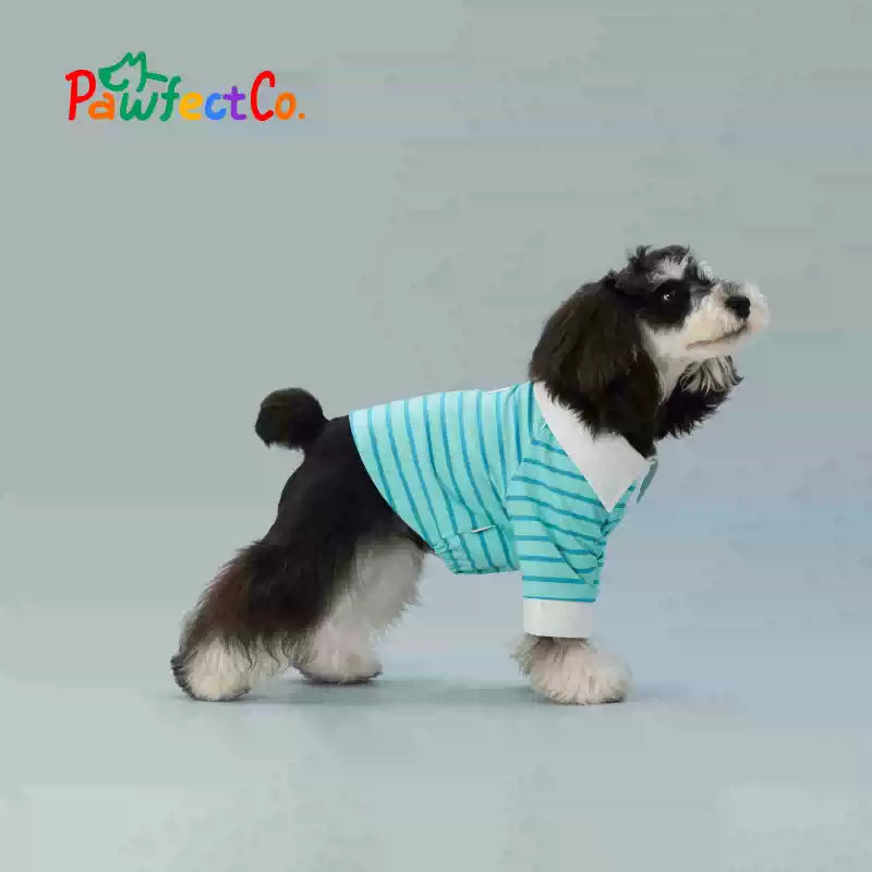 Peacock Blue Striped Summer Dog Sleeveless Vest
