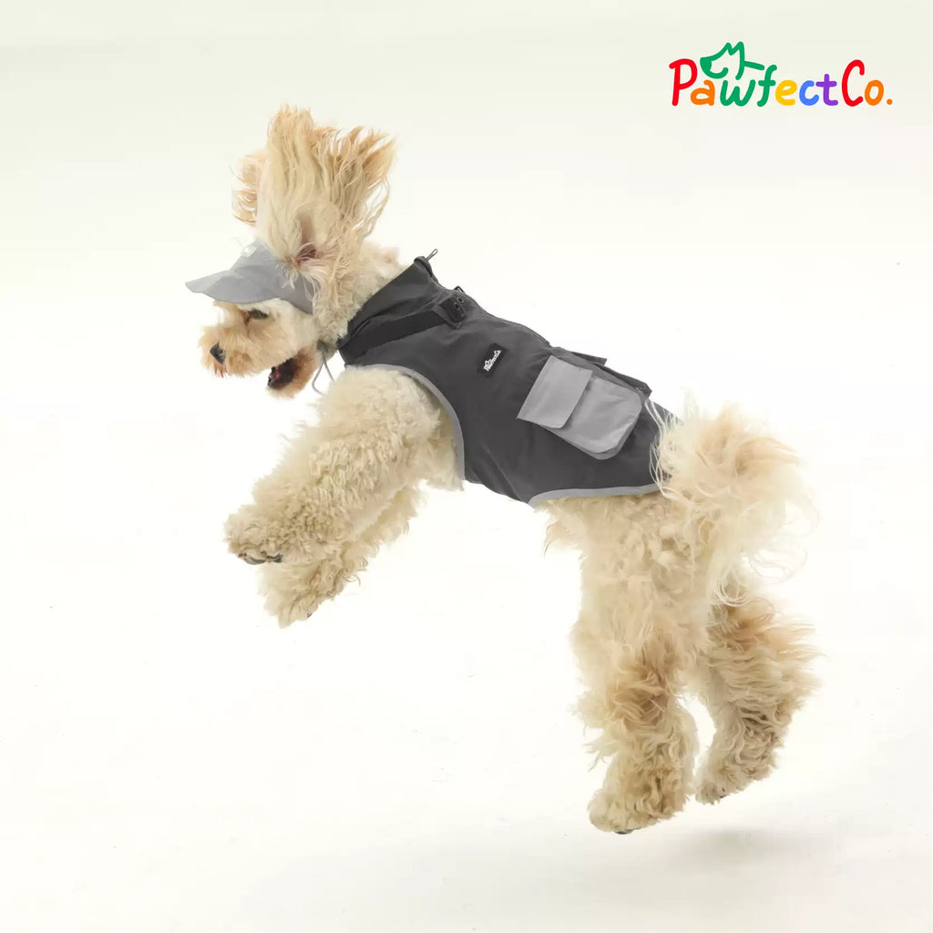 Hooded Workwear Cargo Dog Jacket Spring Autumn Outdoor Coat