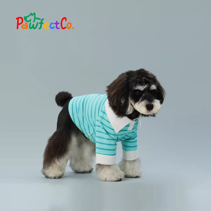 Peacock Blue Striped Summer Dog Sleeveless Vest
