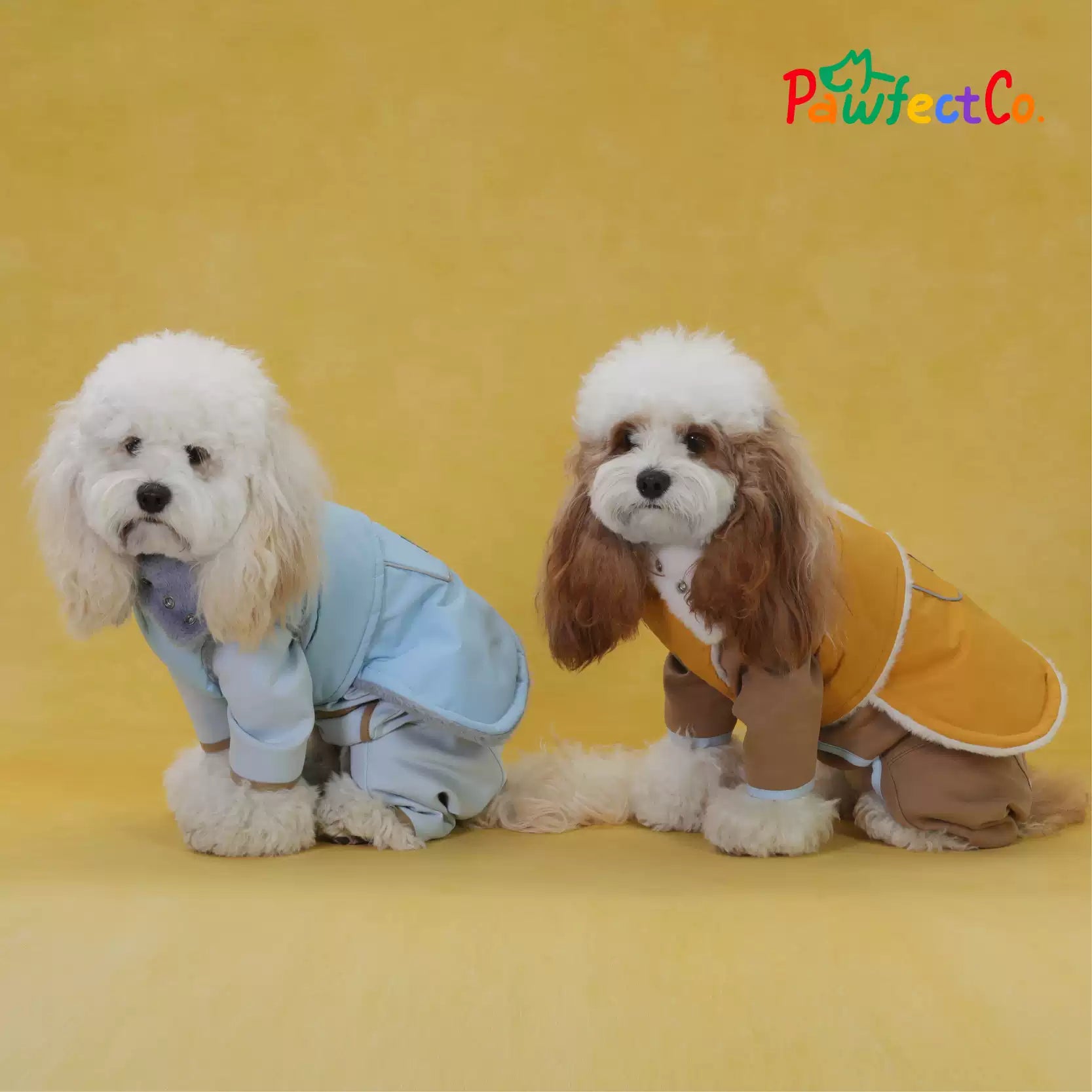 Winter Furry Collar Leather Dog Cape