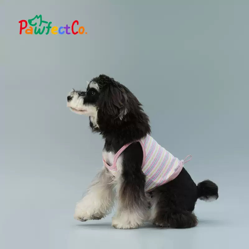 Pet Striped Embroidered Tank Top