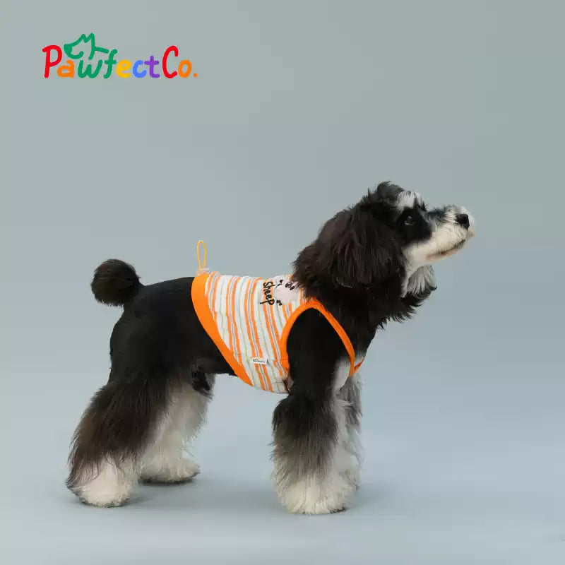 Pet Striped Embroidered Tank Top