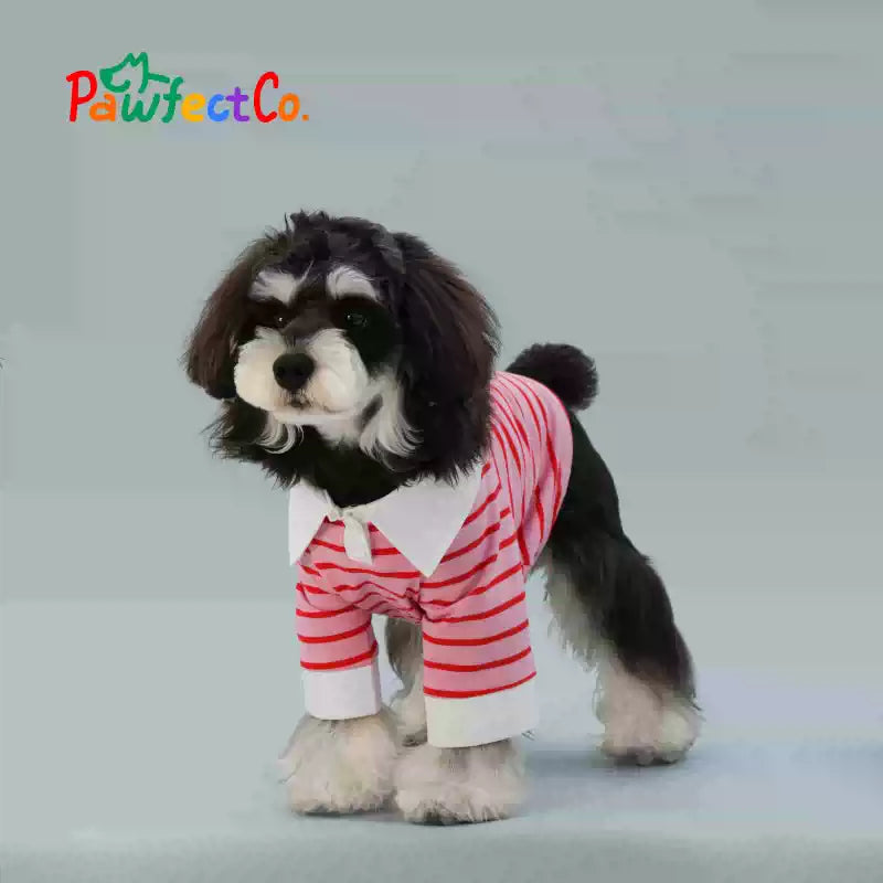 Red Striped Summer Dog Sleeveless Vest