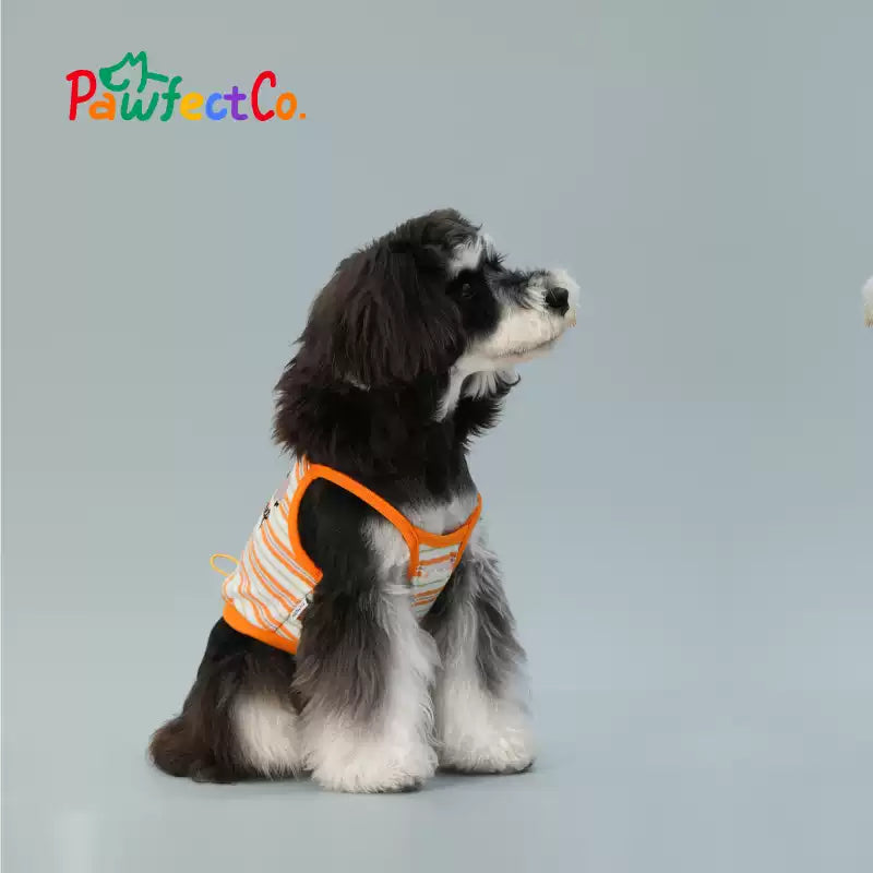 Pet Striped Embroidered Tank Top
