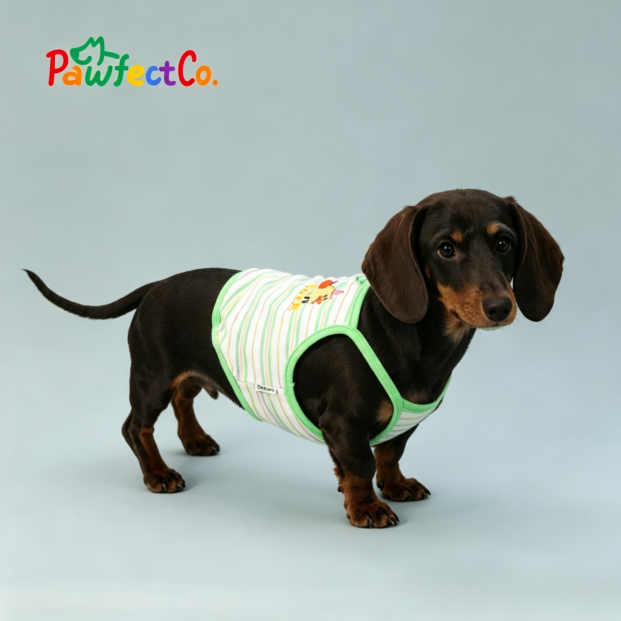 Pet Striped Embroidered Tank Top